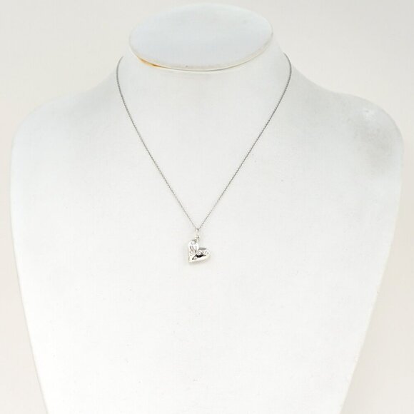 Tiffany & Co. Etoile Diamond Dots Heart Pendant Necklace 16" SV925 Auth w/Bag
